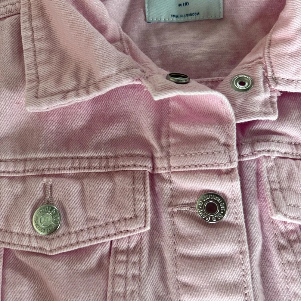 Old Navy Light Pink Kids Jean Girl Jacket M (8)